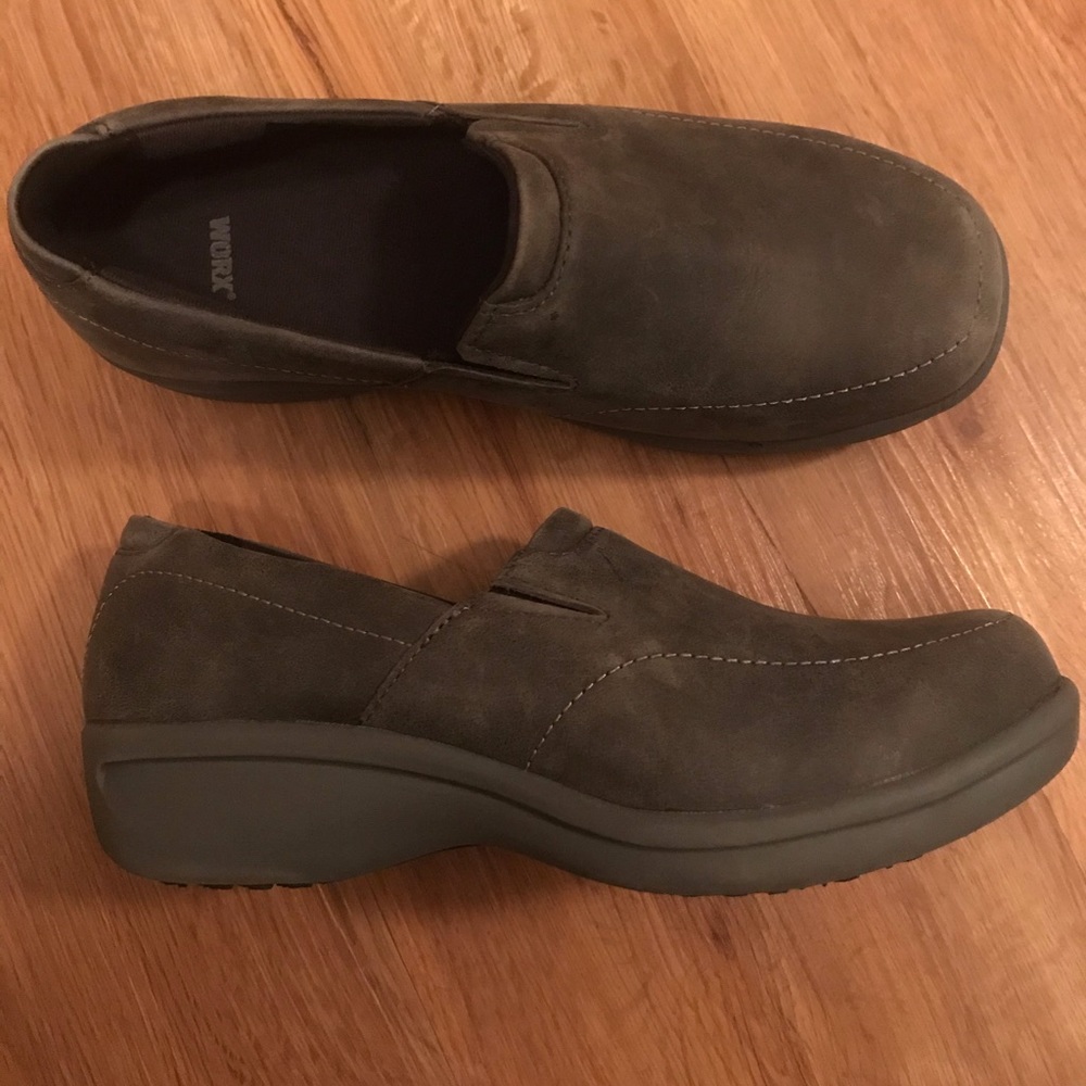 WORX Zinc Leather Slip On Gray size 7M brand new